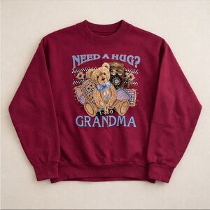 90s Fruit Of The Loom Need A Hug Grandma Graphic Sweatshirt Woman Medium Cottage